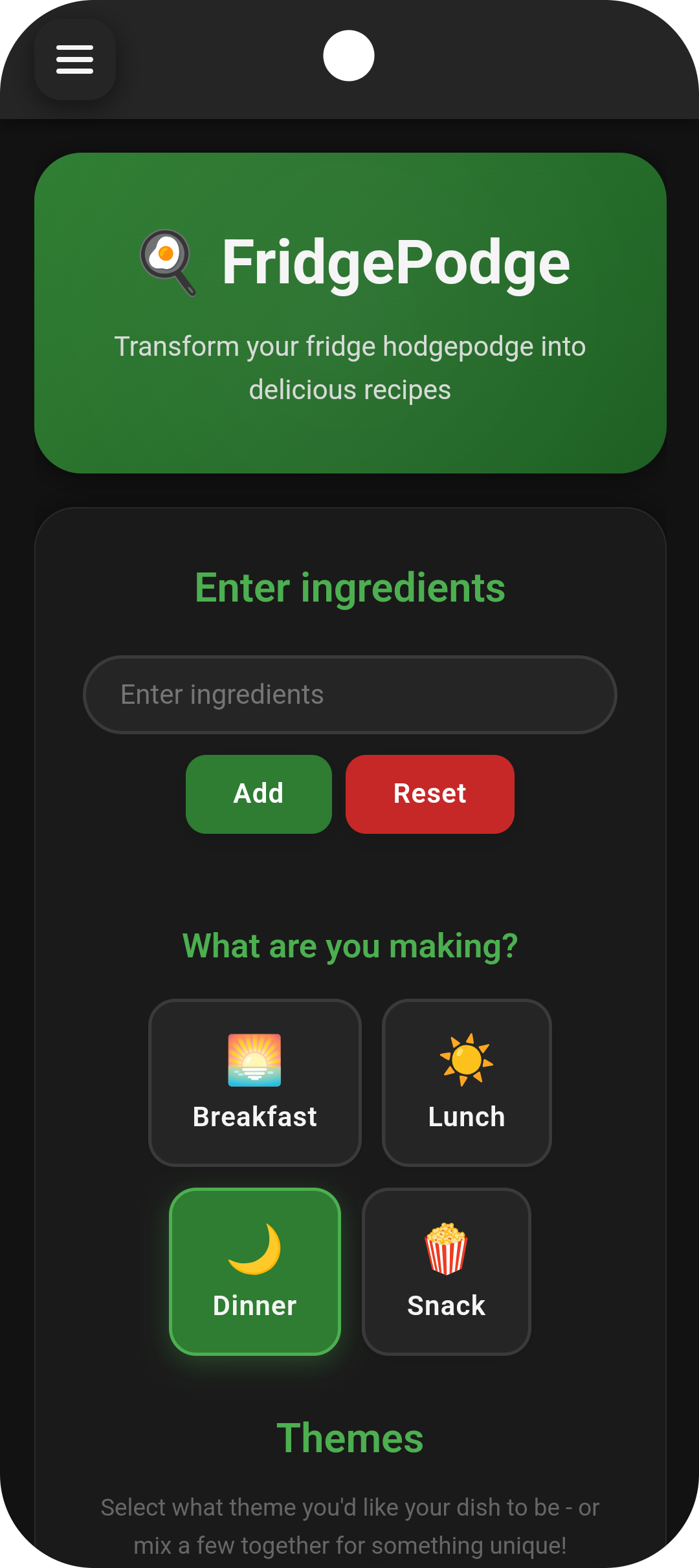 FridgePodge App Screenshot